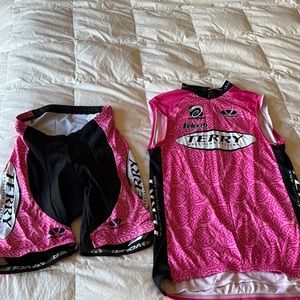 Voler bike shorts and jersey, women’s xl